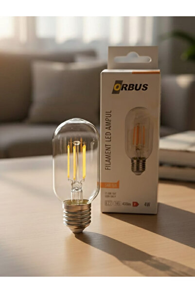 ORBUS TC45 4W LED Ampul E27 Sarı Işık 2700K 400Lm Filament Clear