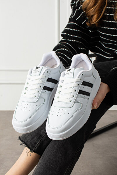 eformoda by emre yılmaz White Black Unisex Sneaker Jh177 Lace-Up Casual Sport...