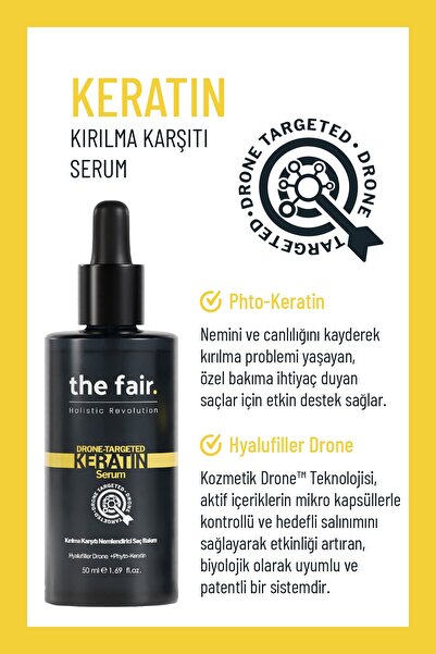 the fair. Keratin Drone Targeted Kırılma Karşıtı ve Nemlendirici Saç Bakım Serumu 50 ml