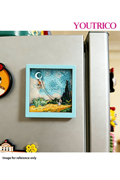 Youtrico قطعة واحدة من ملصقات مغناطيس الثلاجة الخشبية ذات الرسوم الكرتونية ال...