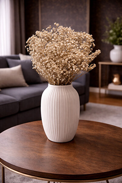 ÇINARASYADAHOME Şoklanmış Cipso (BAHAR YILDIZI) Naturel Krem Gelineli Söz Niş...