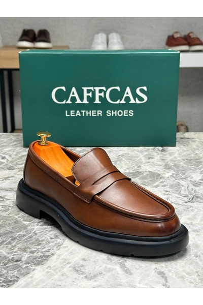 Caffcas Чоловічі класичні туфлі з натуральної шкіри Taba Oxford 1445-22