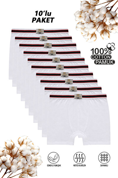 ÖZKAN underwear Özkan 0711 - Pachet de 10 boxeri pentru băieți 100% bumbac, e...