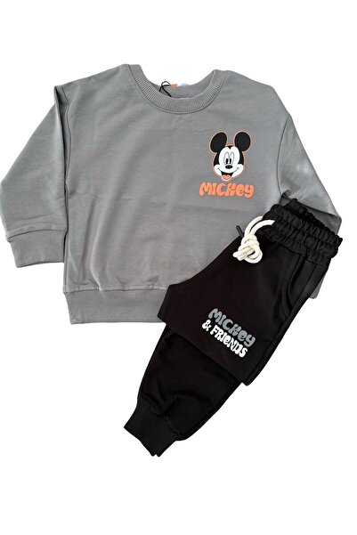 mışıl mışıl kids Daily Boys' Tracksuit Set Gray Color 2 Thread Cotton