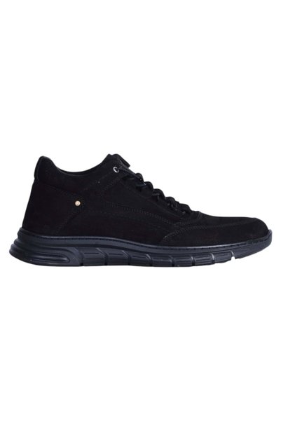 moda ayakkabım Goldbrand 602 Black Nubuck Men's Casual Shoes