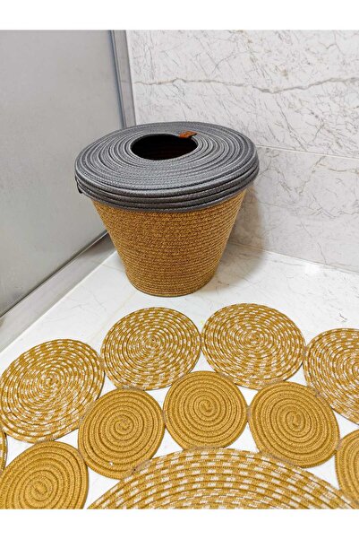 ModaCardin Jüt, Hasır, Çöp Kovası, Mutfak Çöp Kovası, Banyo Çöp Kovası, Doğal...