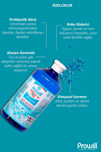 PROWİLL Koku Giderici 1 L | Probiyotikli Air Biotics, Hava Temizleyici