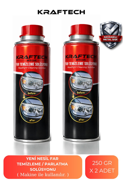 kraftech Yeni Nesil Premium I Buharlı Far Temizleme Sıvısı Ve Parlatma Solüsy...