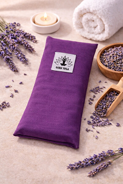Om Guru Yoga وسادة العين باللافندر العطرية باللافندر باللون الأرجواني