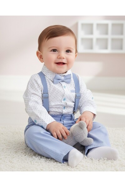 voyyo kids baby Хлопчачий святковий комплект з сорочкою з бантиком, льоняними...