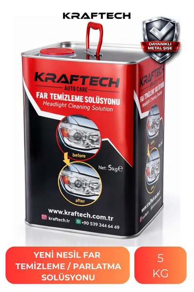 kraftech Yeni Nesil Premium I Buharlı Far Temizleme Sıvısı Ve Parlatma Solüsy...