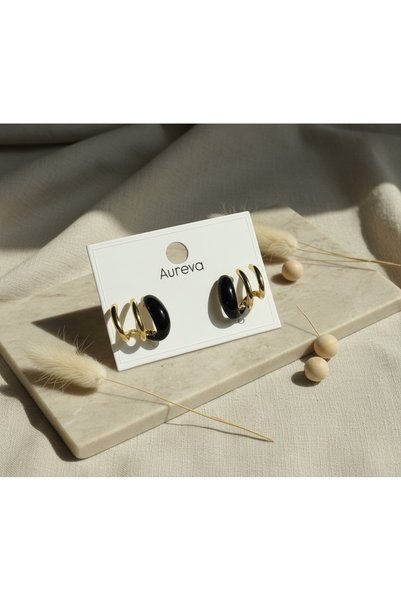 AUREVA Rae Black / Gold Earrings