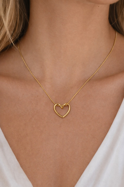 HERCY Inside-Out Heart Necklace |   Heart Steel Necklace |   316 L Stainless ...