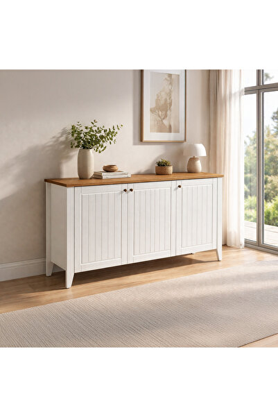 Just Home Mona Konsol - Beyaz / Sepet