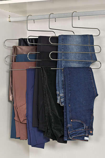 Edora Home Gümüş 5'Li Dolap İçi 5 Katlı Pantolon Elbise, Şal, Eşarp Askısı, G...