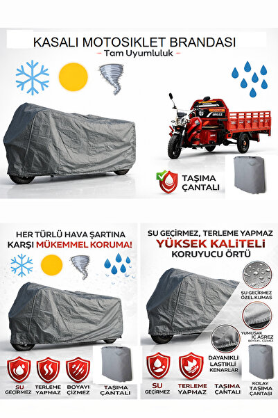 ototr plus Sfm Magneta E1800 Moped Kabinsiz Kasalı Su Geçirmez Motor Brandası...