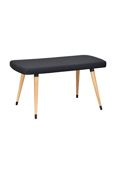 VİLİNZE Eames Ahşap Ayak Deri Mutfak Masası Bankı