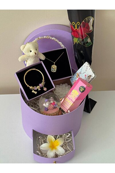 YUELL Sevgiliye Özel Mor Hediye Kutusu Hediye seti Çekmeceli Kutu Konsept Hed...