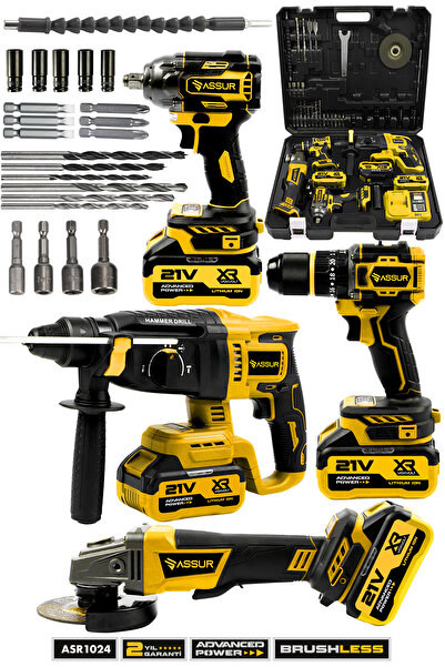 ASSUR Profesyonel 21v Akülü Kırıcı Delici Hilti & Taşlama & Matkap & Somun Sı...