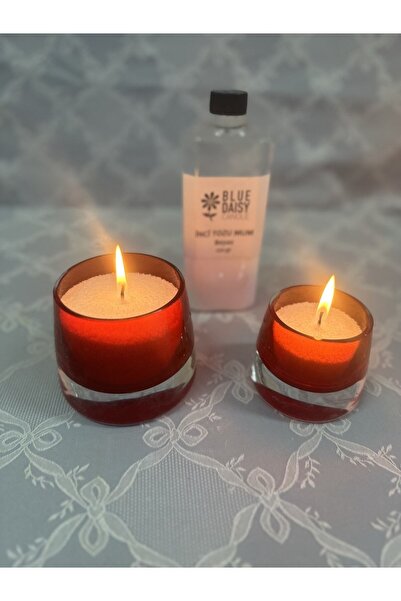 BlueDaisyCandle 250gr KAHVERENGİ Inci Tozu Mum ( 30 Adet Fitil Ile ) Kahve Kokulu Sonsuzluk Mumu
