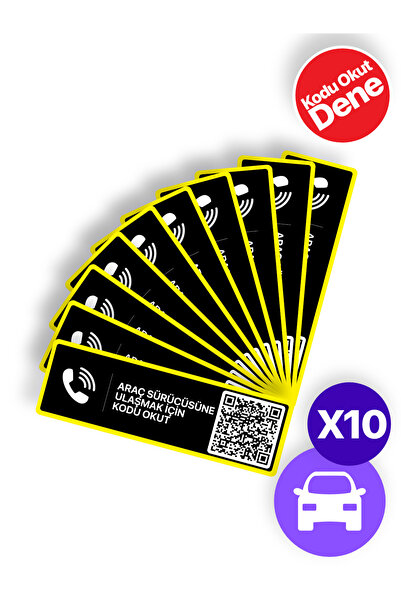 MEO Teknoloji 10lu Paket - Numarasız Numaratör - QR Kodlu Araç Numaratörü - A...