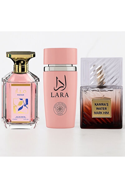 Al Fakhr Perfumes SET 3 PARFURI ARABESTI DAMA - LARA + KHAMRA'S BURGUNDY + MAYAR