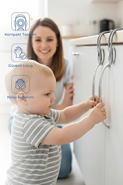 Babyjem Mini višenamenska sigurnosna brava za bebe, 2 komada, bela