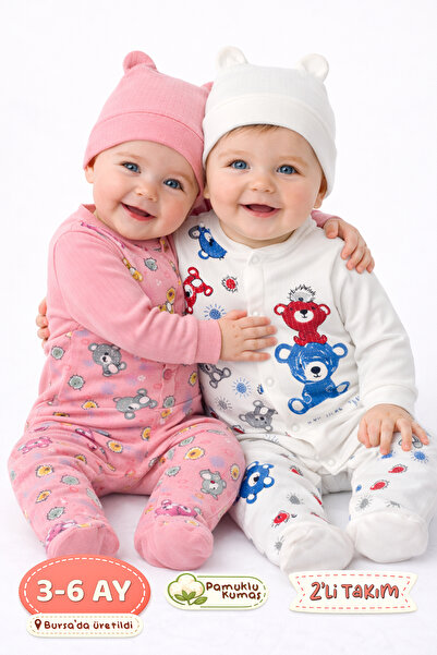 Onouqo طقم مكون من قطعتين / طقم بدلة للأطفال حديثي الولادة من القطن الناعم - ...