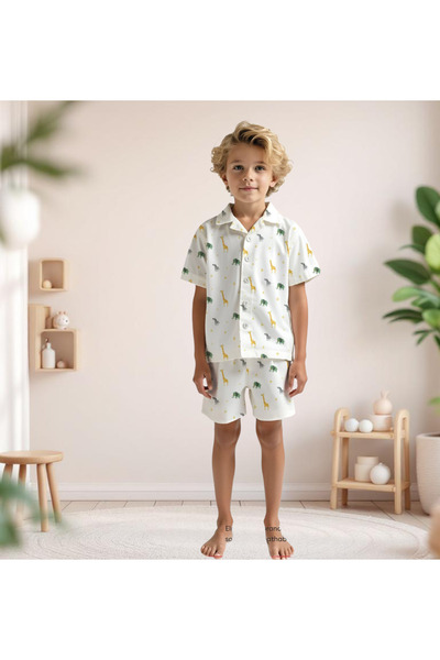 zahider Set de pijamale de vară pentru băiat, sezon nou, efil efil, 95% bumba...