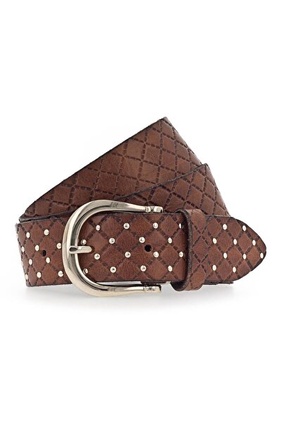 b.belt Lina Gold Nietengürtel Leder