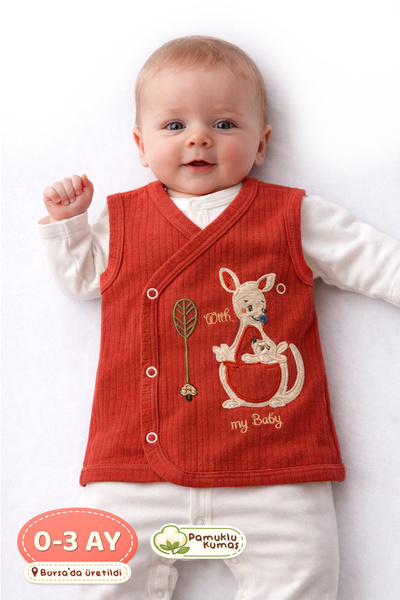 Onouqo سترة للأطفال حديثي الولادة من عمر 0 إلى 3 أشهر - إنتاج بورسا - قطن ناع...