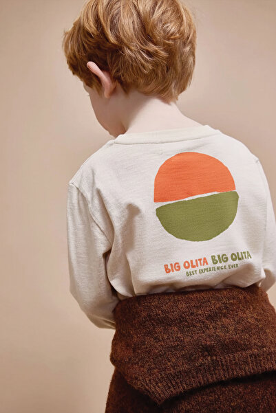 Cigit Bıg Olıta εμπριμέ φούτερ 2-10 ετών Εκρού