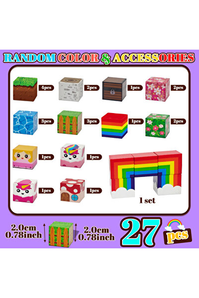 Choice مكعبات بناء مغناطيسية صغيرة الحجم - 27 قطعة، مكعبات مغناطيسية على شكل ...