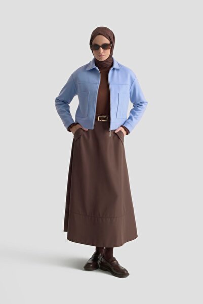 Armine TREND New Season Shirt Collar Pocketed Lined Cashmere Jacket