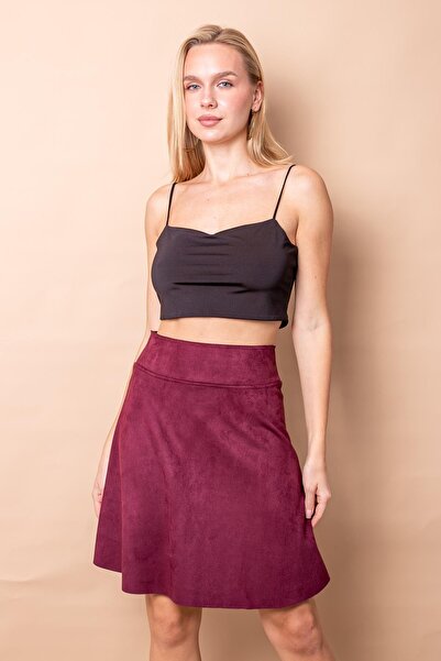 Jument Lightweight Lycra Suede Fabric High Waist Above Knee Short Kilos Skirt...