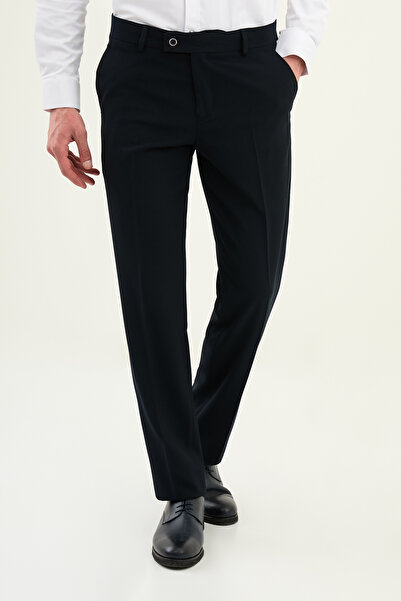 Mcr Düz Slim Fit Classic Men's Trousers Navy Blue - 38342.26Y