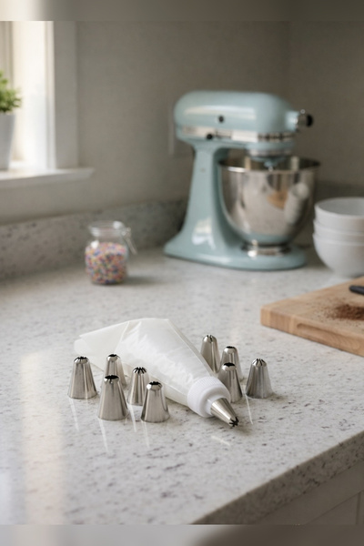 LinkaHome Metal 9 Duylu Krema Torbası Seti - 9 Uçlu Krema Sıkma Torbası