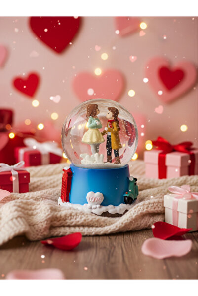 Tohana Sevgililer Günü Winter Temalı Maxi Orta Boy Işıklı Müzikli Kar Küresi ...