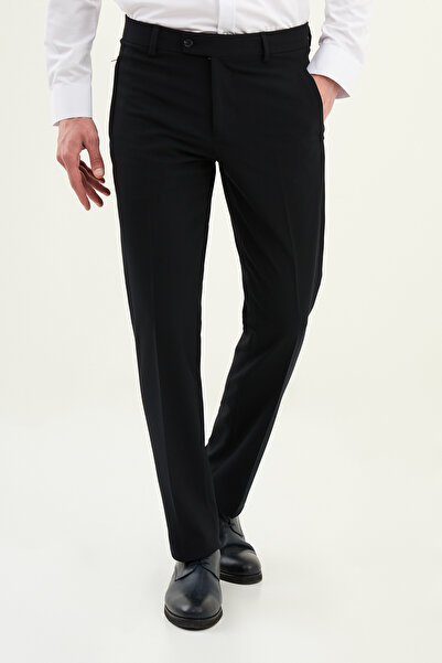 Mcr Düz Super Slim Fit Pocket Zippered Men's Trousers Dark Navy - 38344.26Y
