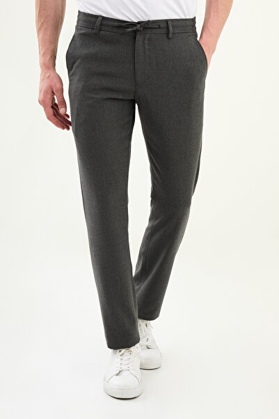 Mcr Düz Slim Fit İpli Beli Lastikli Erkek Pantolon Antrasit - 38343.26Y