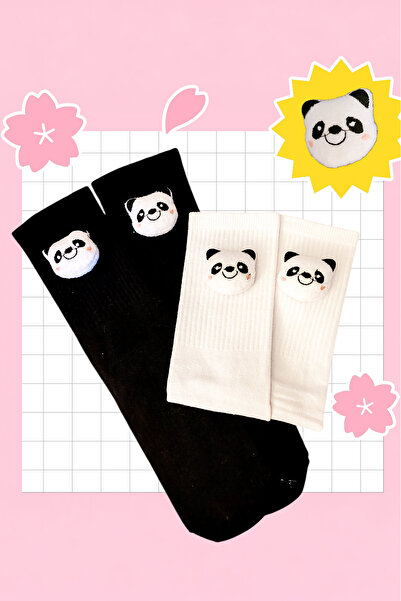 ZEYZEY MONKEY Set of 2 Special Design Socks with Panda Pattern Plush Accessories