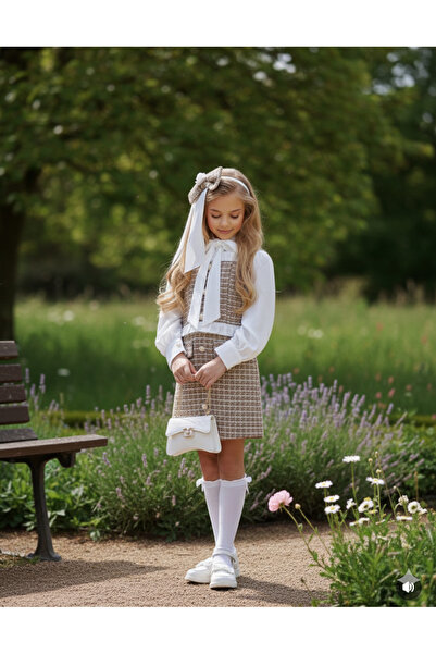 nisaykids KIZ ÇOCUK ELBİSE ÇANTA ÇORAP TOKA TAKIM