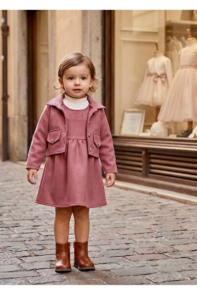 miaras baby Girl's Jacket and Gilet Dress Set