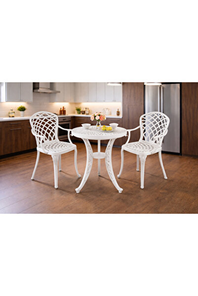 HubRom Σετ επίπλων κήπου, 1x στρογγυλό τραπέζι (60×72 cm) + 2x καρέκλες HITIT...