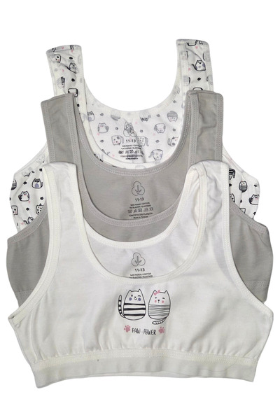 Koza soft Sandy 3-Piece Girls' Thick Strap Cotton Non-Padded Training Bra Hal...