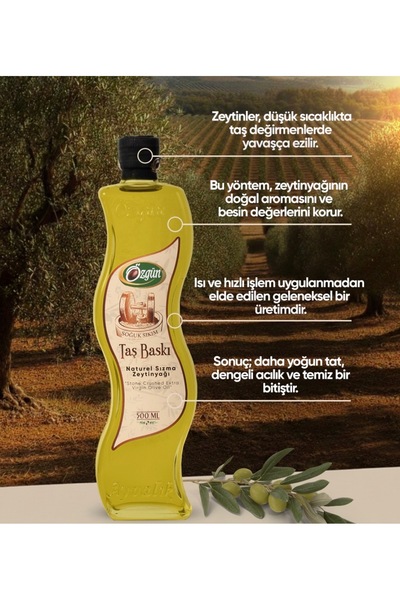 ÖZGÜN ZEYTİN & ZEYTİNYAĞI Taş Baskı Zeytinyağı 1,5 Lt. Cam Galon Şişe