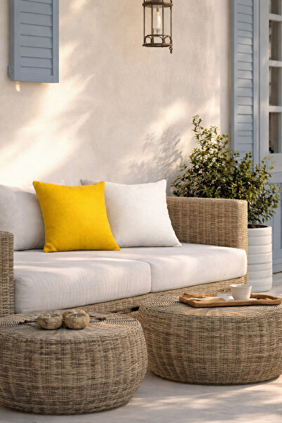 Alacastore Зовнішній м'який садовий балкон 43x43 2-х кольоровий жовтий кремов...