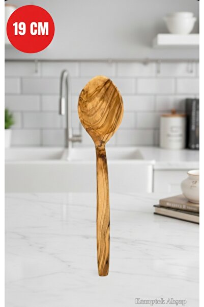 kamptek kamp teknolojisi Kamptek Ahşap Doğal Zeytin Ağacından Yemek Kaşığı 19 Cm