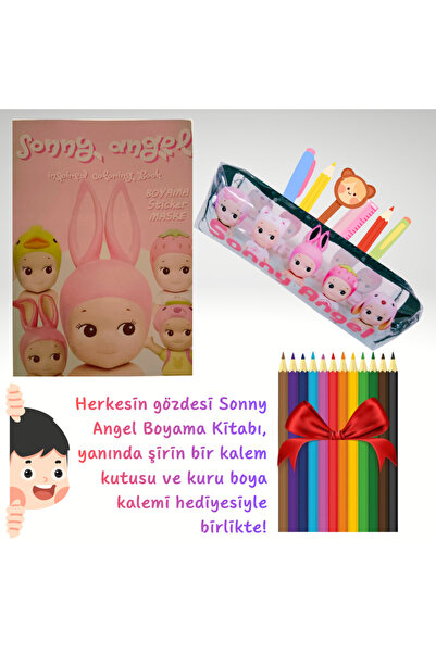 booddie Sonny Angel Boyama Kitabı Stickerlı,Kalemlik,Kalem Çantası ,12'li Kur...