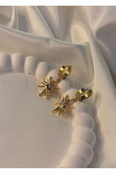 stainles steel Paslanmaz Çelik Gold Sallantılı Güneş Küpe